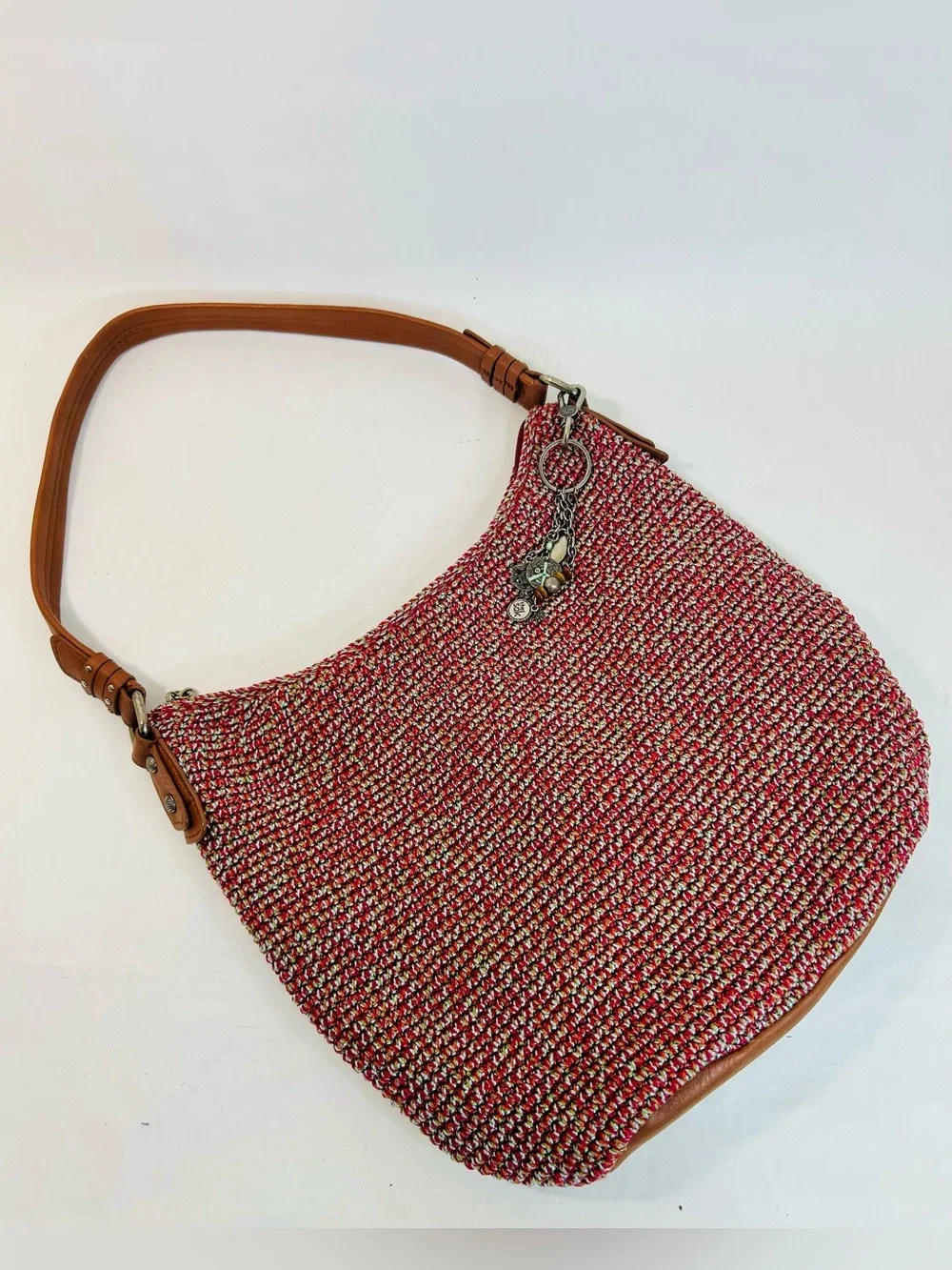 The Sak Sequoia Crochet Hobo, Red Static, Large